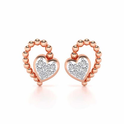 Clutched Heart Silver Earrings - Rose Gold - Image 1