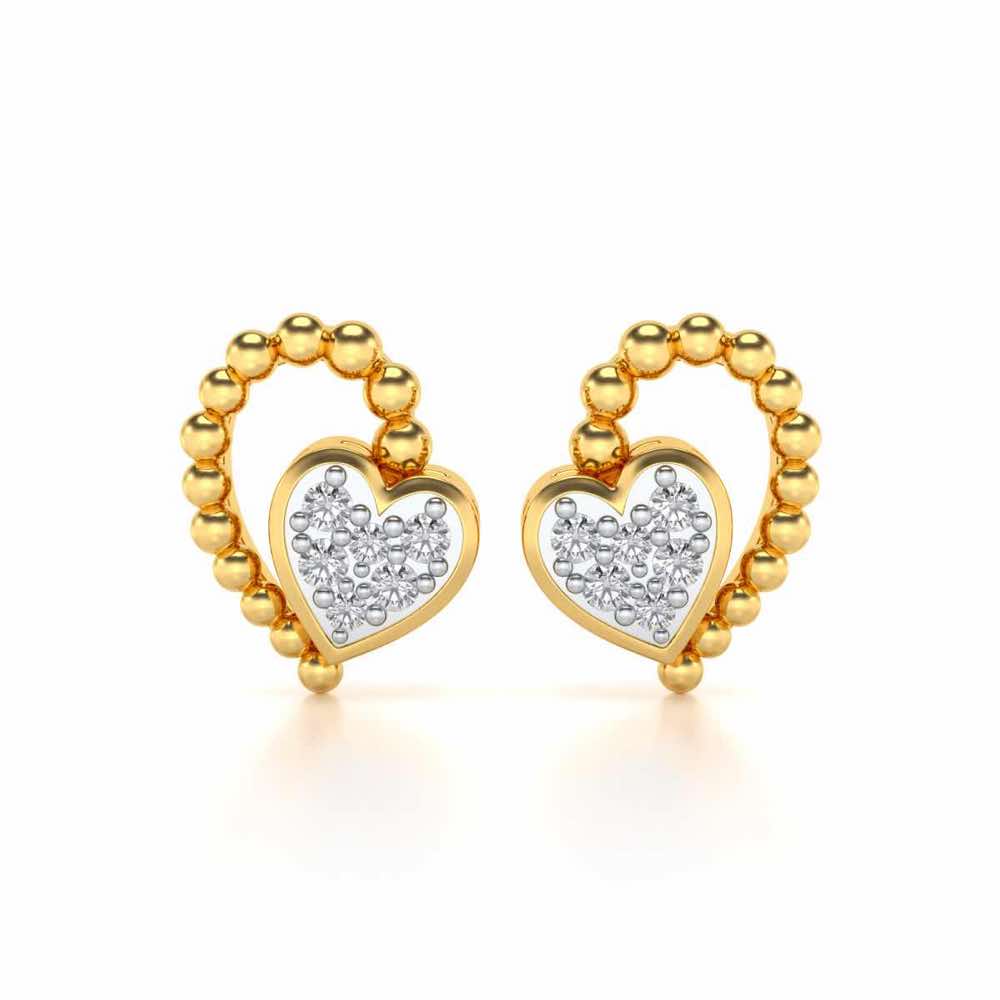Clutched Heart Silver Earrings - Yellow Gold - Image 1