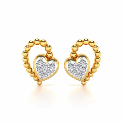 Clutched Heart Silver Earrings - Yellow Gold - Image 1