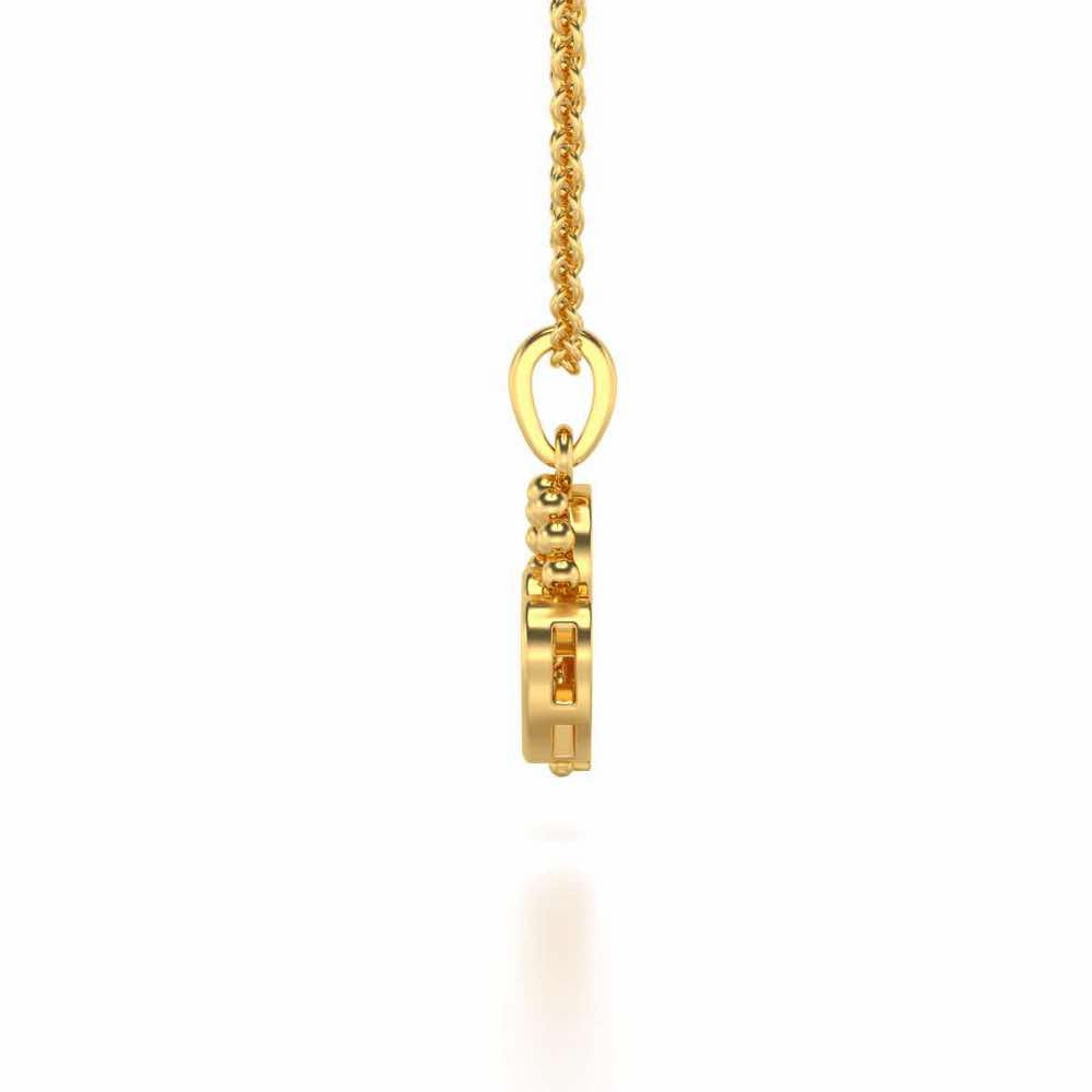Clutched Heart Silver Pendant Earrings Set - Yellow Gold - Image 4
