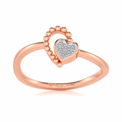 Clutched Heart Silver Ring - Rose Gold - Image 2