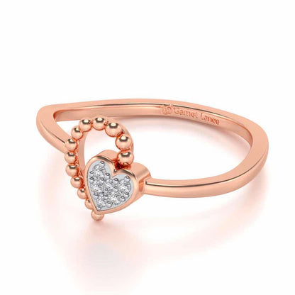 Clutched Heart Silver Ring - Rose Gold - Image 3