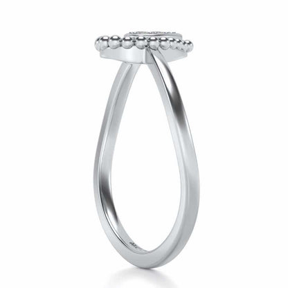 Clutched Heart Silver Ring - White Gold - Image 4