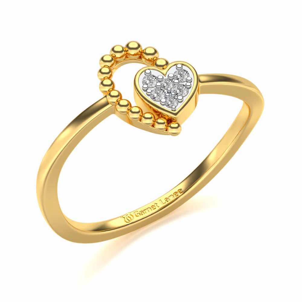 Clutched Heart Silver Ring - Yellow Gold - Image 1