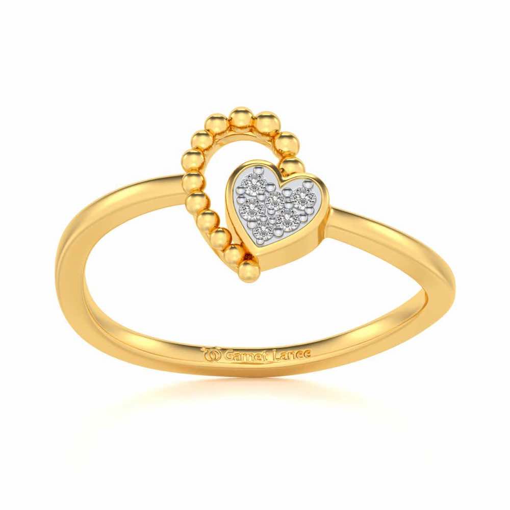Clutched Heart Silver Ring - Yellow Gold - Image 2