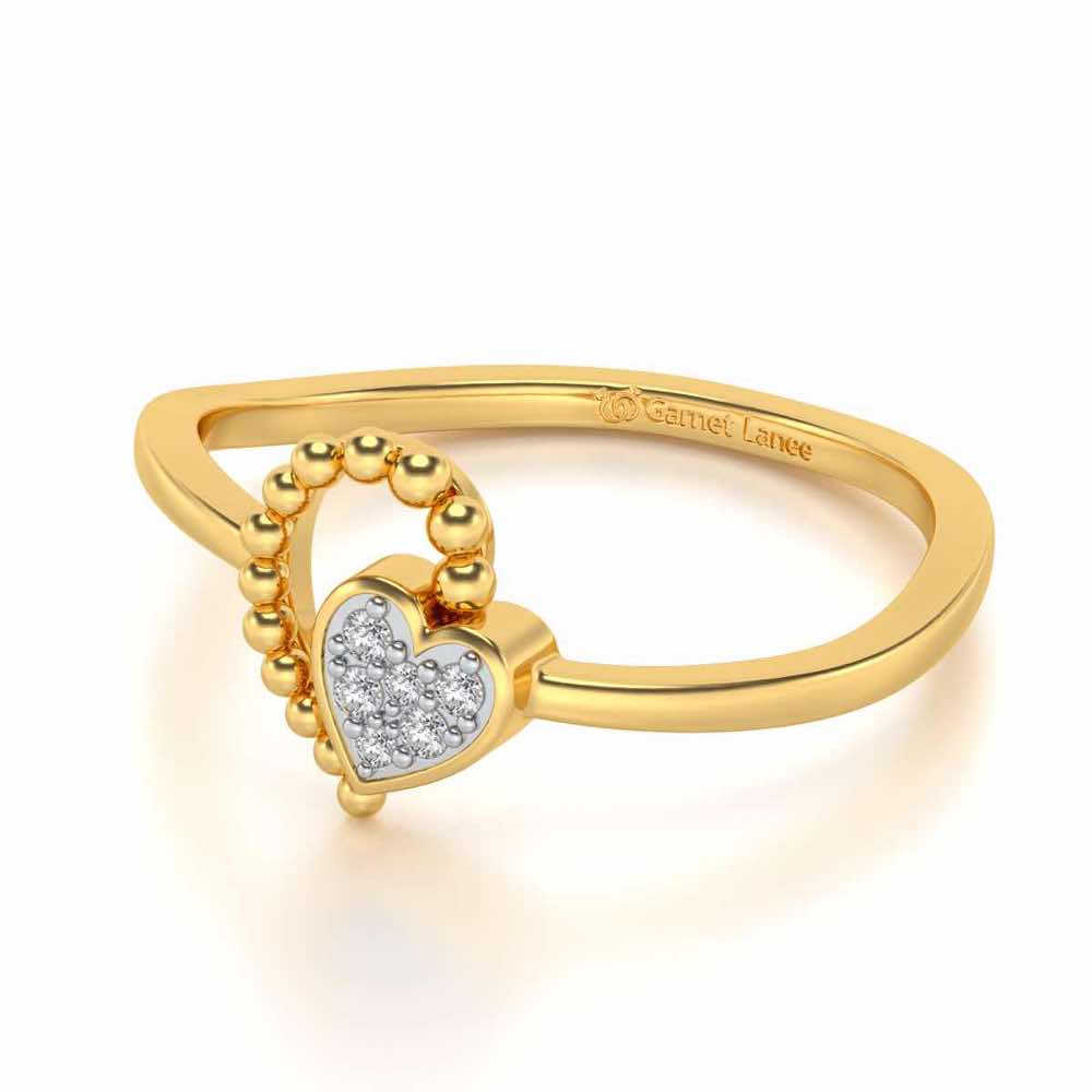 Clutched Heart Silver Ring - Yellow Gold - Image 3