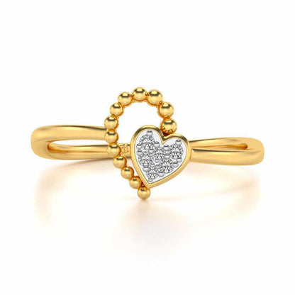 Clutched Heart Silver Ring - Yellow Gold - Image 5