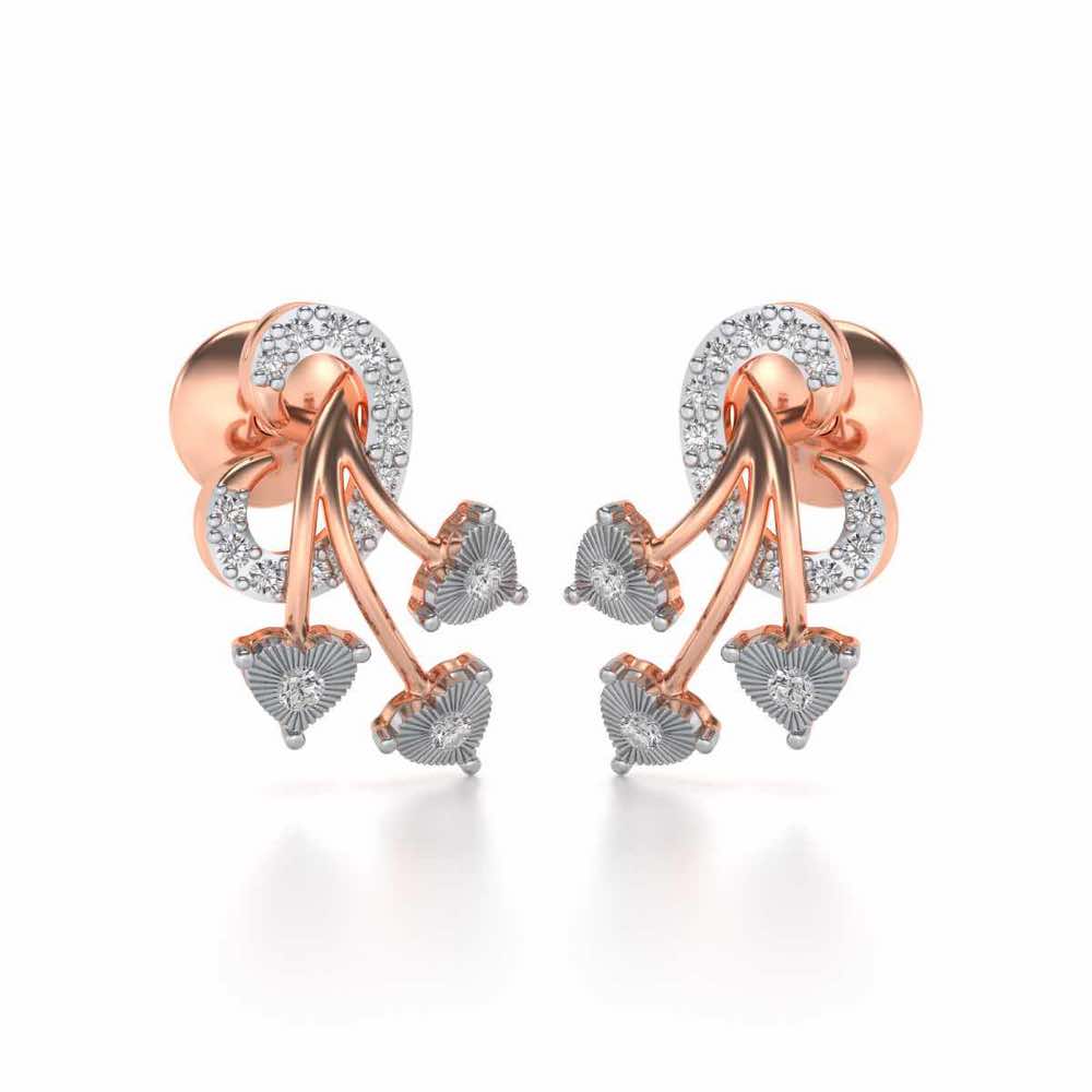 Coeur ramifie Silver Studs - Rose Gold - Image 1