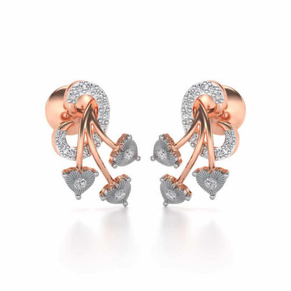 Coeur ramifie Silver Studs - Rose Gold - Image 1