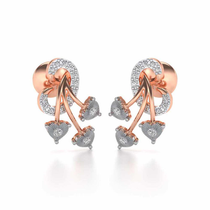 Coeur ramifie Silver Studs - Rose Gold - Image 1