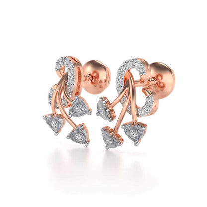 Coeur ramifie Silver Studs - Rose Gold - Image 3