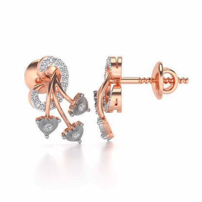Coeur ramifie Silver Studs - Rose Gold - Image 4