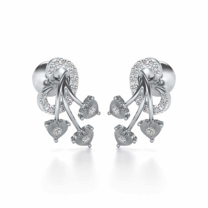 Coeur ramifie Silver Studs - White Gold - Image 1