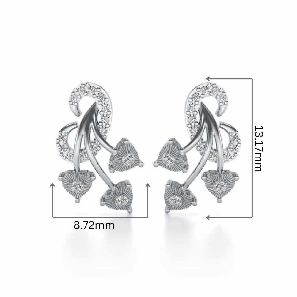 Coeur ramifie Silver Studs - White Gold - Image 2