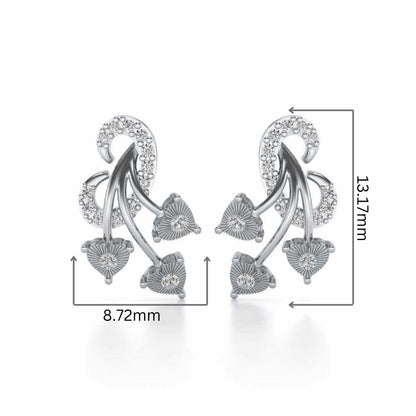 Coeur ramifie Silver Studs - White Gold - Image 2