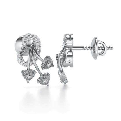 Coeur ramifie Silver Studs - White Gold - Image 4