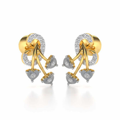 Coeur ramifie Silver Studs - Yellow Gold - Image 1