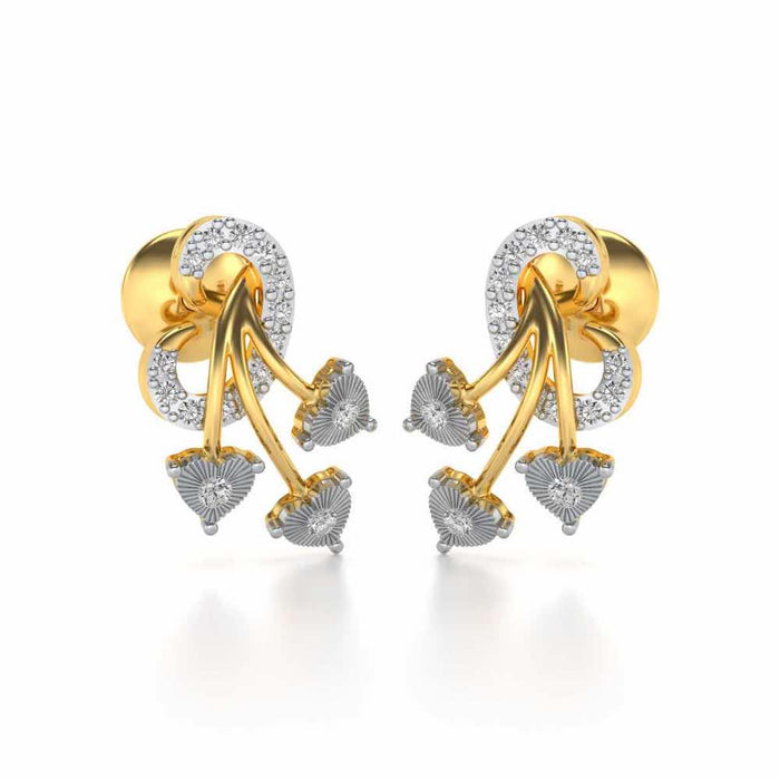 Coeur ramifie Silver Studs - Yellow Gold - Image 1
