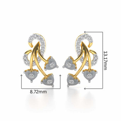 Coeur ramifie Silver Studs - Yellow Gold - Image 2