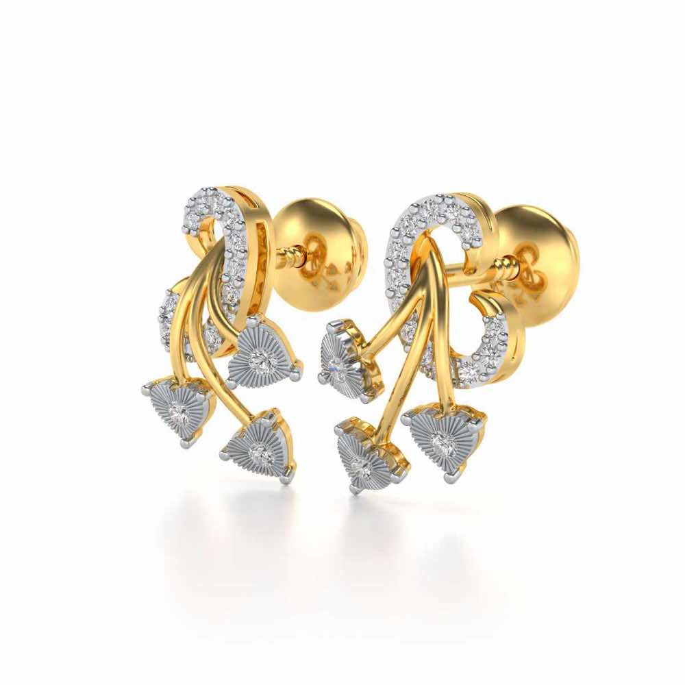 Coeur ramifie Silver Studs - Yellow Gold - Image 3