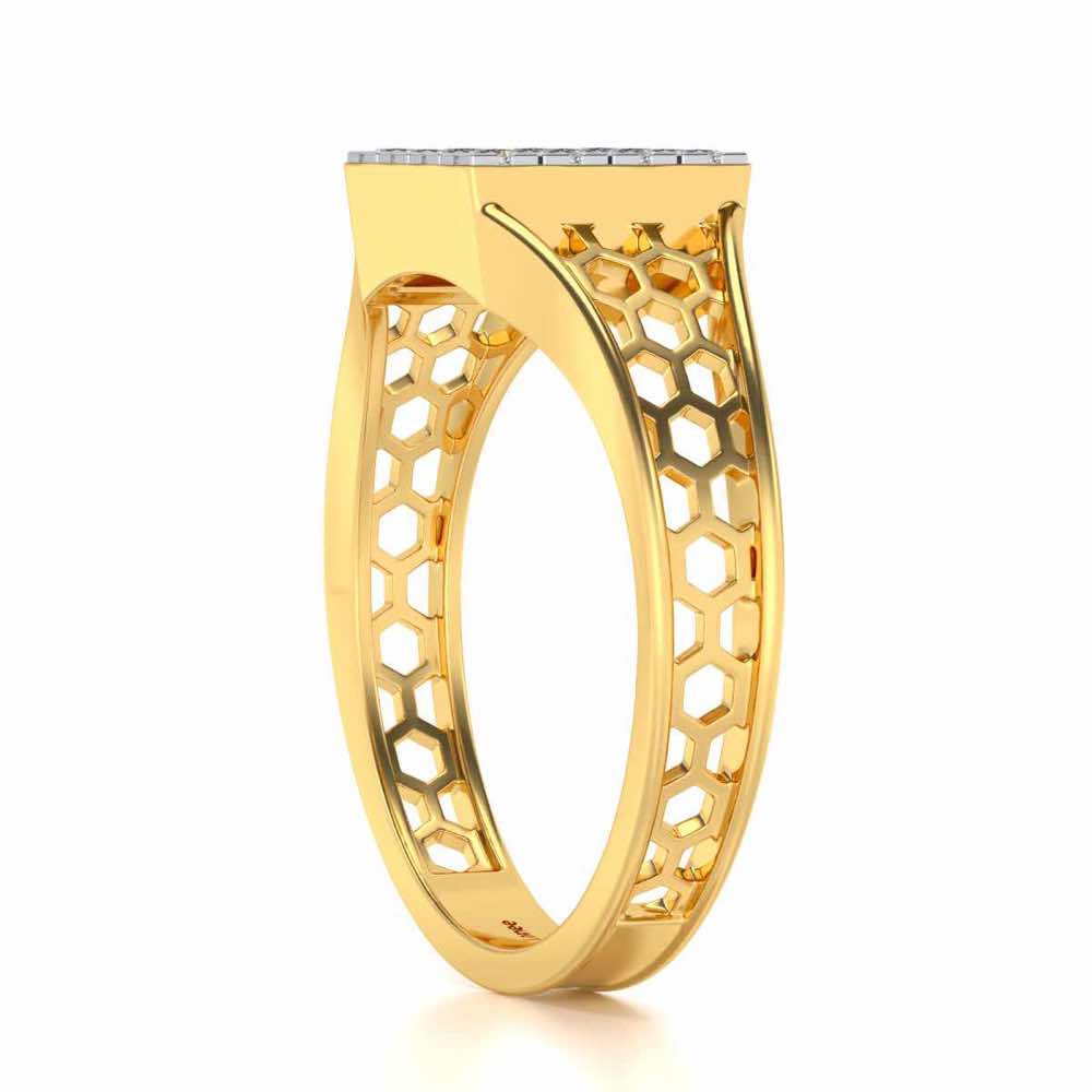 Colossal Silver Ring For Men - Yellow Gold - Image 3