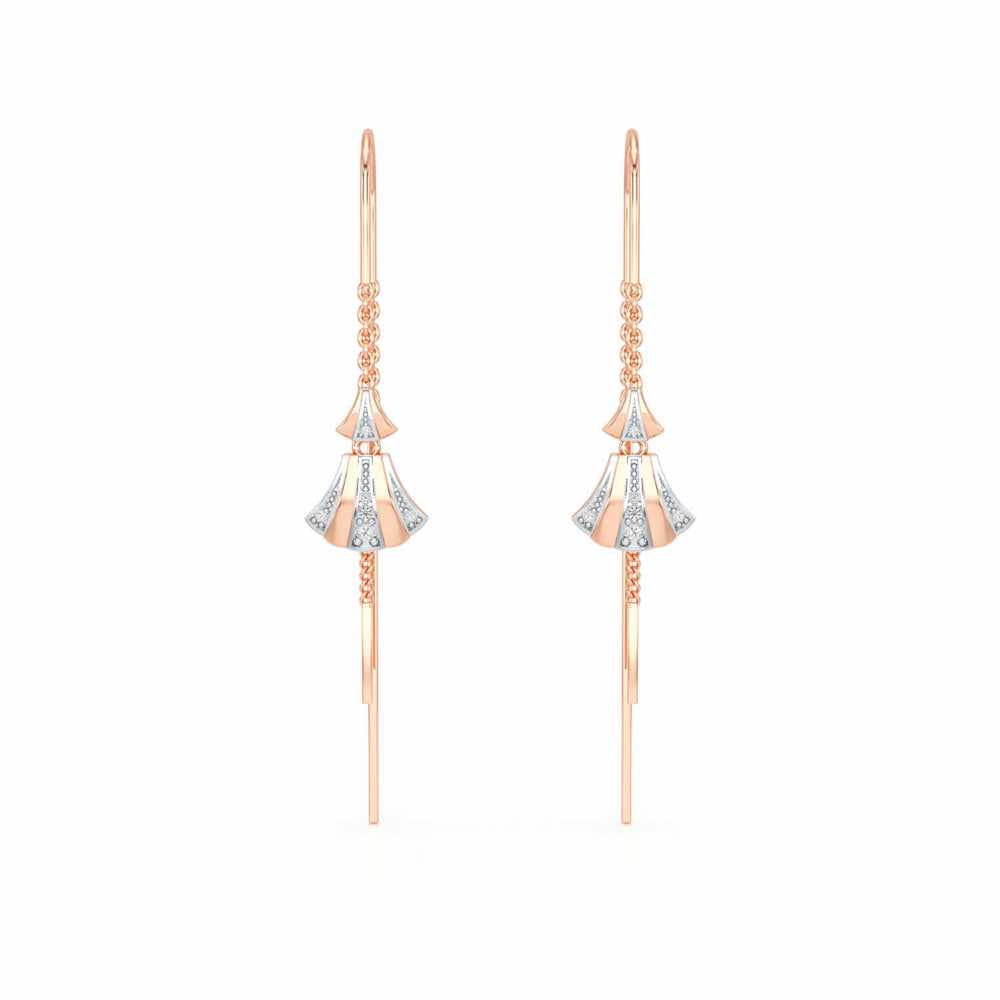 Commit Silver Dangler Earrings - Rose Gold - Image 1
