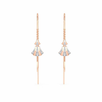 Commit Silver Dangler Earrings - Rose Gold - Image 1