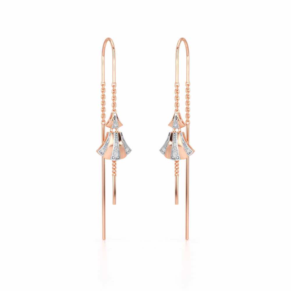 Commit Silver Dangler Earrings - Rose Gold - Image 2
