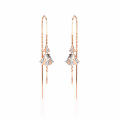 Commit Silver Dangler Earrings - Rose Gold - Image 2