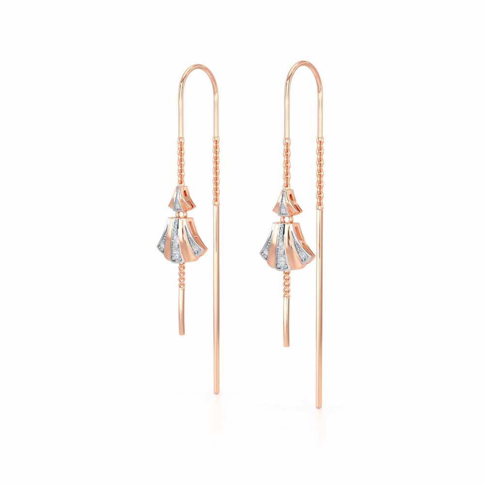 Commit Silver Dangler Earrings - Rose Gold - Image 3