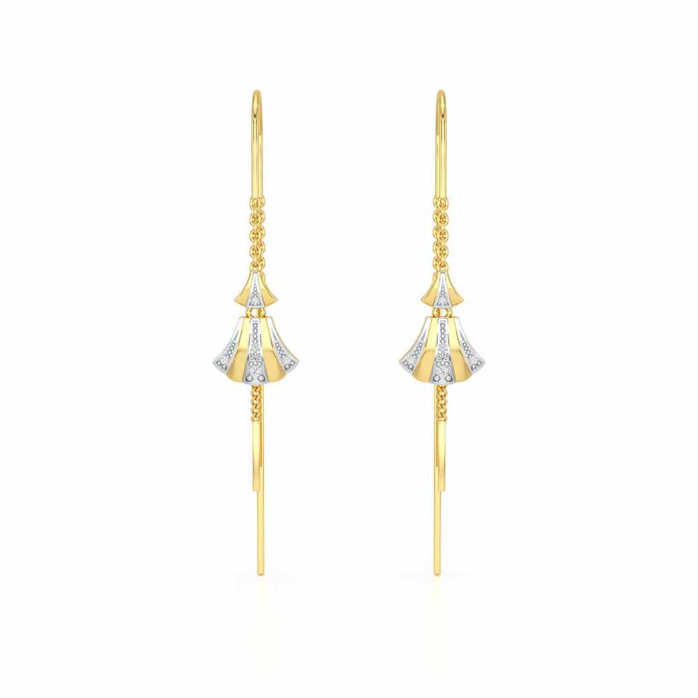 Commit Silver Dangler Earrings - Yellow Gold - Image 1