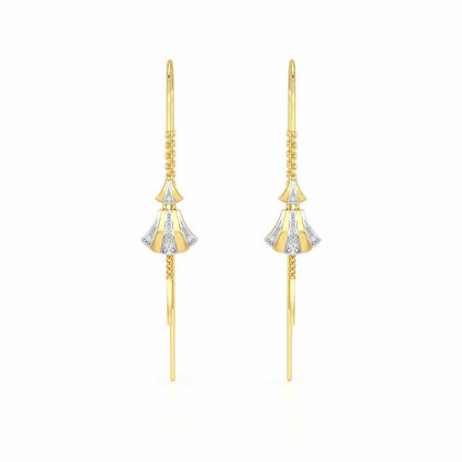 Commit Silver Dangler Earrings - Yellow Gold - Image 1