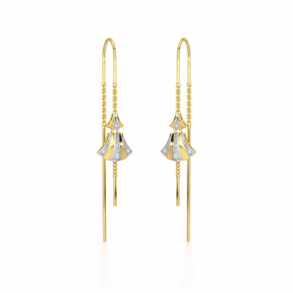 Commit Silver Dangler Earrings - Yellow Gold - Image 2