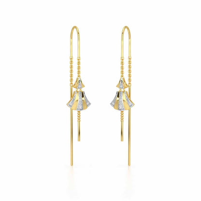 Commit Silver Dangler Earrings - Yellow Gold - Image 2