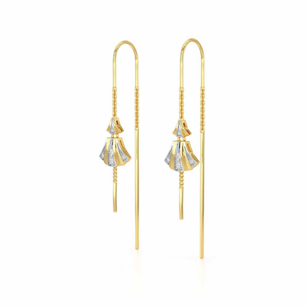 Commit Silver Dangler Earrings - Yellow Gold - Image 3