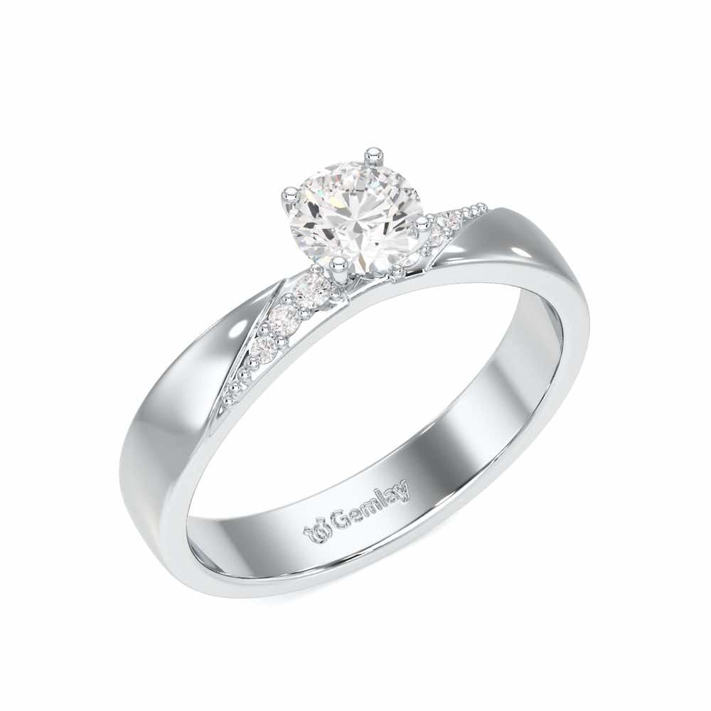 Companionable Solitaire Ring - White Gold - Image 1