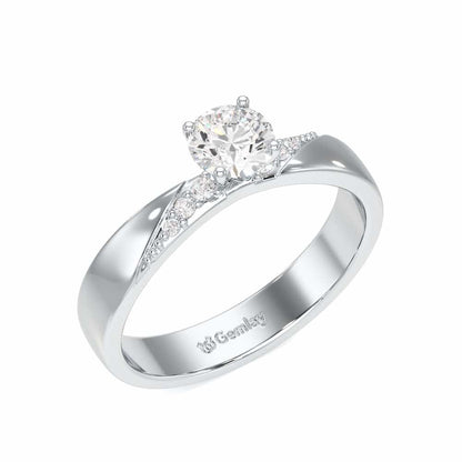 Companionable Solitaire Ring - White Gold - Image 1