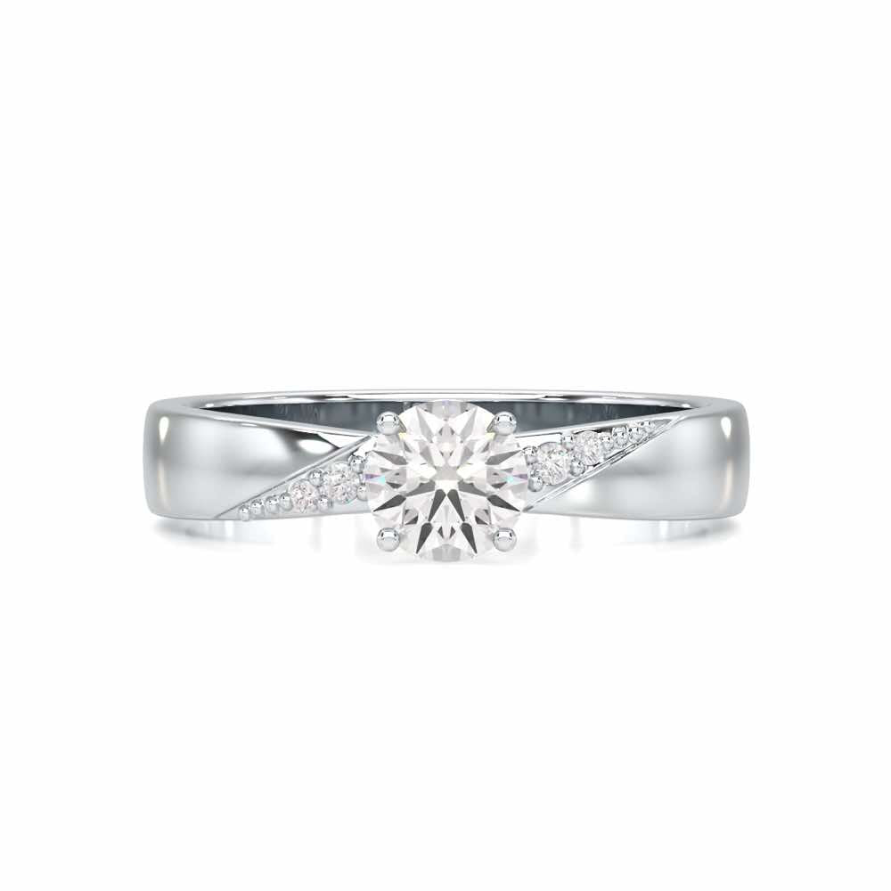 Companionable Solitaire Ring - White Gold - Image 4