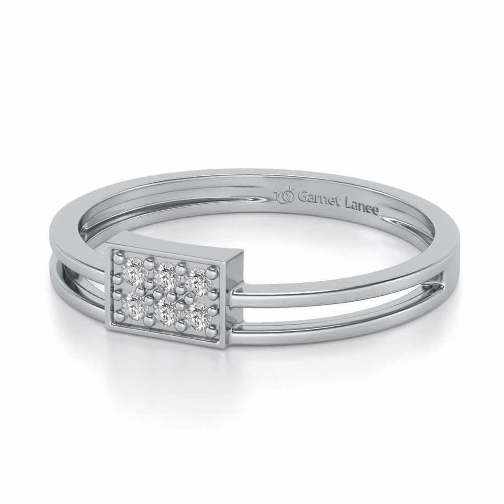 Conclave Silver Band Ring - White Gold - Image 2