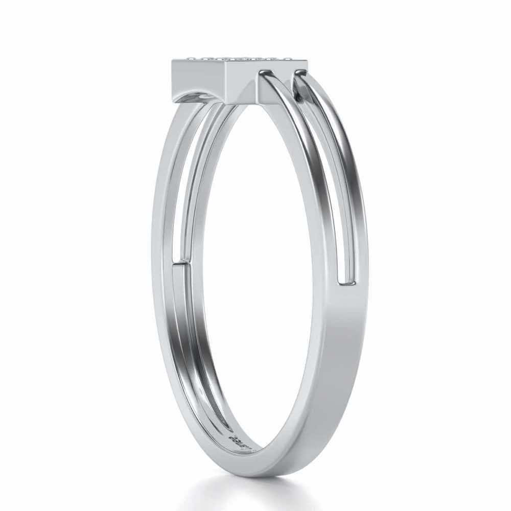 Conclave Silver Band Ring - White Gold - Image 3