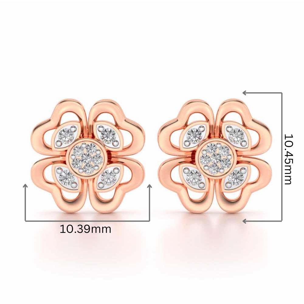 Confalted Hearts Silver Studs - Rose Gold - Image 2