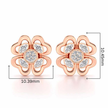 Confalted Hearts Silver Studs - Rose Gold - Image 2