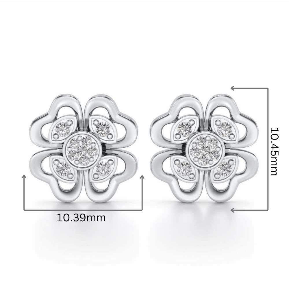Confalted Hearts Silver Studs - White Gold - Image 2