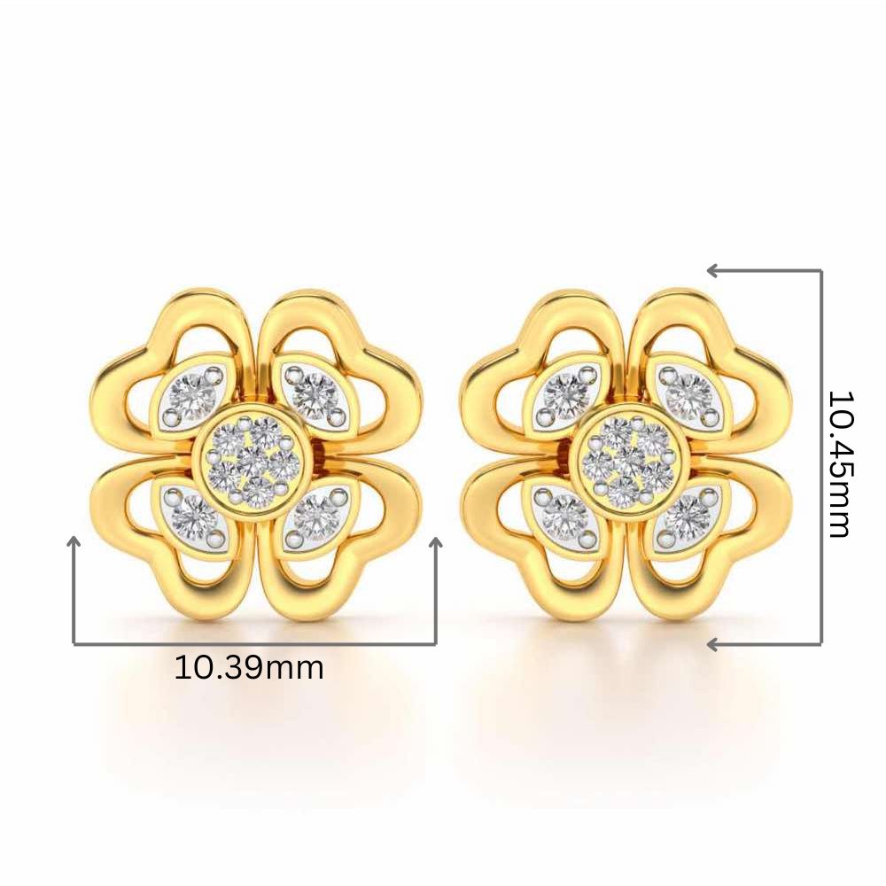 Confalted Hearts Silver Studs - Yellow Gold - Image 2