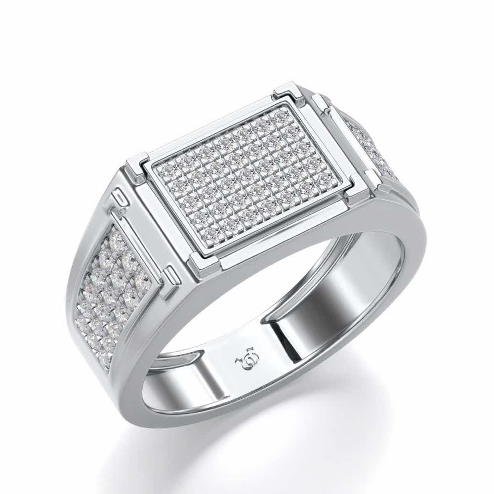 Confidence Silver Ring For Men - White Gold - Image 1