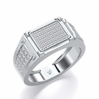 Confidence Silver Ring For Men - White Gold - Image 1