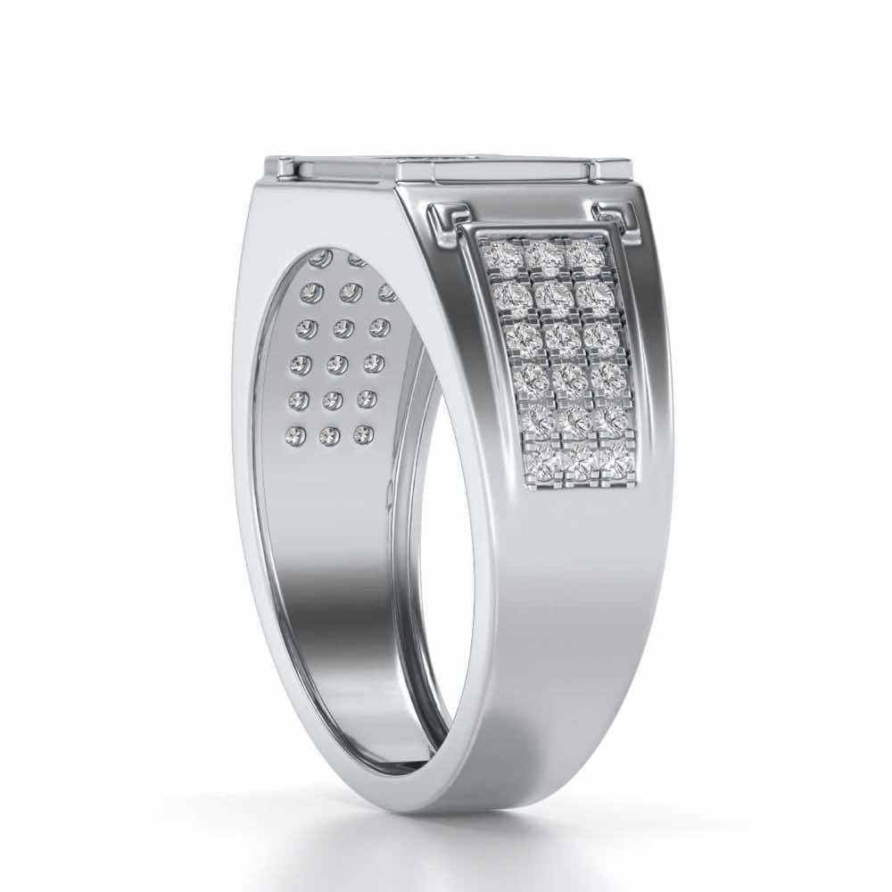 Confidence Silver Ring For Men - White Gold - Image 3