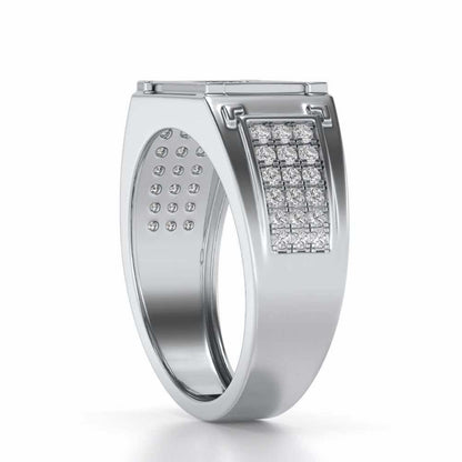Confidence Silver Ring For Men - White Gold - Image 3