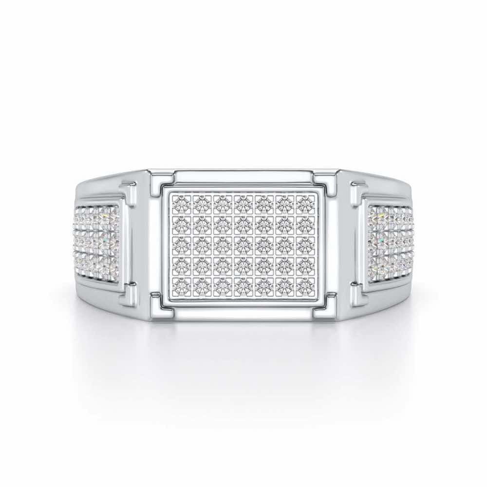 Confidence Silver Ring For Men - White Gold - Image 4