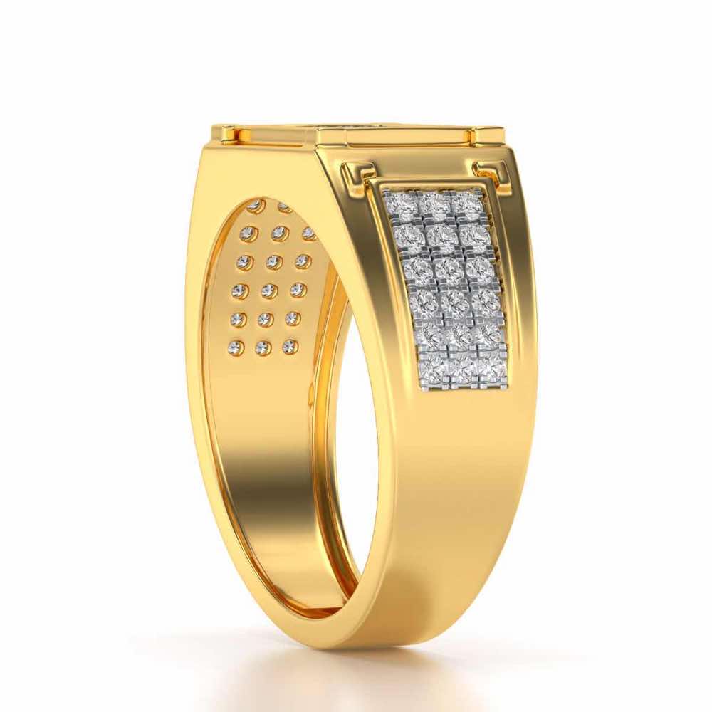 Confidence Silver Ring For Men - Yellow Gold - Image 3